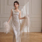 DOLLY Luxury Sliver Sleeveless Glitter Slim Fit Long Banquet Dress-SWATTIE