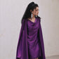 DOLLY Elegant Deep Purple Off  Shoulder Swing Collar Short Party Dress-PREETI