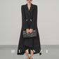 Huanzi double-sided cashmere women's black wool autumn winter coat - Muinw