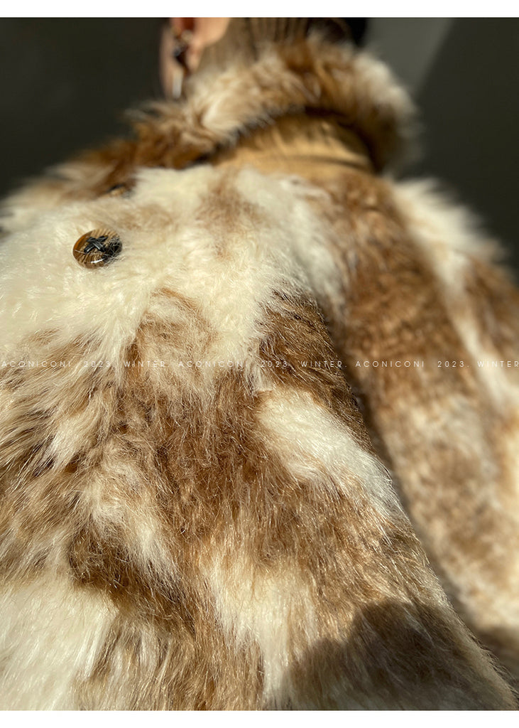 Imitation fur long-haired winter coat - Elk Palm