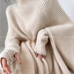 Aconiconi|Cloak Jacket Sleeve Loose Knit Shawl Shoulder Sweater - Snow Lovers