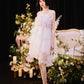 DOLLY Luxury White Feather Tube Top Flower French Style Dress-Hola
