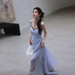 DOLLY Elegant Light Purple Greek Style Sleeveless Bandage Pleated Long Dress-Fog