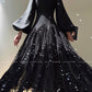 Aconiconi Luxury Black/Beige Long Sleeve Long bridal Sequin Dress- Moonlight Celebrity