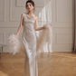 DOLLY Luxury Sliver Sleeveless Glitter Slim Fit Long Banquet Dress-SWATTIE