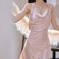 DOLLY Luxury Rose Stain Sleeveless Backless Pleated Long Banquet Dress-Fago