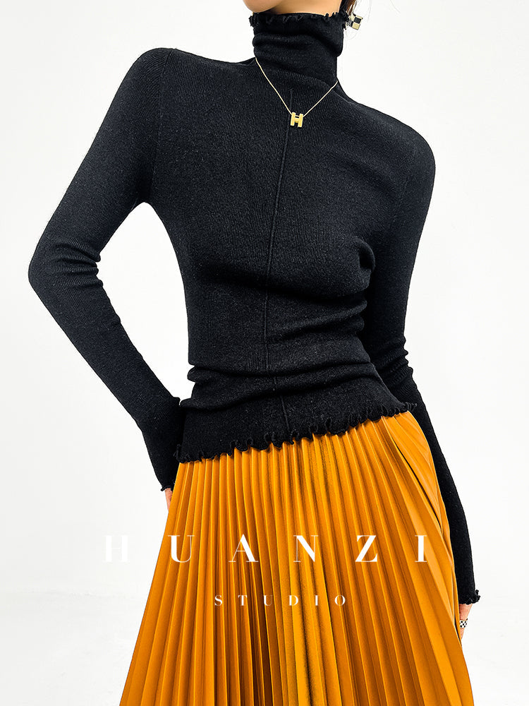 Huanzi custom turtleneck pullover knitted sweater autumn winter - Bililly