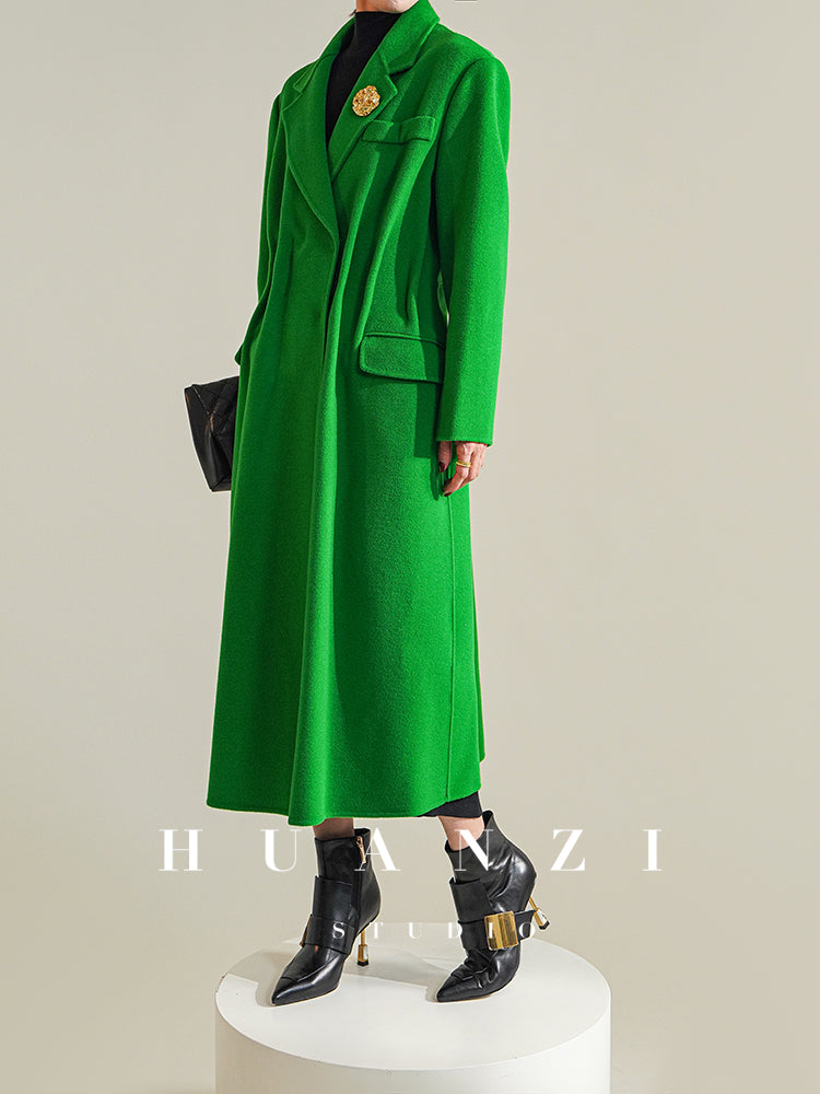 Huanzi custom-made Australian wool pure hand-sewn double-sided autumn winter coat - Iya