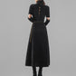 Huanzi French backless Hepburn black elegant mid-length autumn winter dress