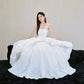 DOLLY Elegant White Tube Top Long Puffy High Waist Wedding Dress-GRACE