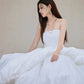 DOLLY Elegant White Tube Top Long Puffy High Waist Wedding Dress-GRACE