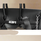 Birkin inspired handmade PU Leather Black tote buckle travel overnight weekender handbag