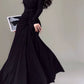 Aconiconi Elegant ruched waist Gradient/Black Stretch Long Chic Dress- Clouds