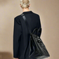 Birkin inspired handmade PU Leather Black tote buckle travel overnight weekender handbag