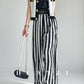 Huanzi high-end striped high-waist wide leg pants - Nuna