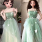 DOLLY Luxury Gradient Puffy Tube Top Sleeveless Long Princess Dress-HARIS