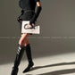 Cream milk red knitted puff sleeve sweater dress-  Mousse Milk Puff