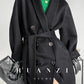 Huanzi high-end double-sided cashmere wool tweed blazer  coat - Vellor