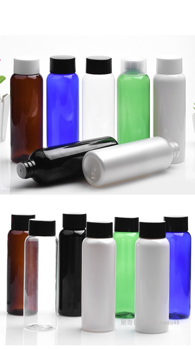 DONE PET bottle double-layer cap 200ML round shoulder large screw cap plastic sub-bottle light-proof cosmetic packaging material with inner plug