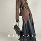 Huanzi wool tweed autumn  winter short cashmere double-sided coat - Talfy