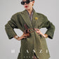 Huanzi high-end retro autumn and winter 100% wool waist suit jacket - Cassie