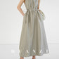 Huanzi custom high-end long sleeveless V-neck dress summer - Miel