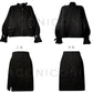 Black night wool two-piece coat jacket skirt - Utopia moonlit