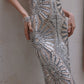 DOLLY Luxury Sliver Sleeveless Beaded Glitter Long Dress-SIDNEY