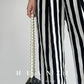 Huanzi high-end striped high-waist wide leg pants - Nuna