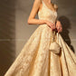 Aconiconi Light luxury gilt French jacquard midi Bridal dress - Twilight