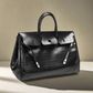 Black Platinum birkin inspired croc pattern overnight weekend tote high street travel weekender bag