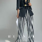 Huanzi high-end striped high-waist wide leg pants - Nuna