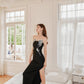 DOLLY Luxury Black Sleeveless Off Shoulder Diamond Tube Top Long Slit Dress-CLAUDIA