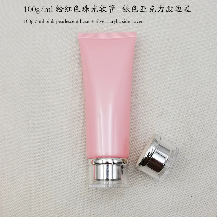 Spot 100gml custom skin care products, cosmetics, facial cleanser, hand cream, pink hose, sub-bottle, packaging material tube