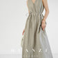 Huanzi custom high-end long sleeveless V-neck dress summer - Miel