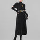 Huanzi French backless Hepburn black elegant mid-length autumn winter dress