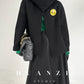 Huanzi wool tweed autumn  winter short cashmere double-sided coat - Talfy