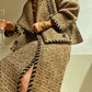 Aconiconi| Caramel wool jacket loose cropped tweed coat suit and skirt hip- Cocoa