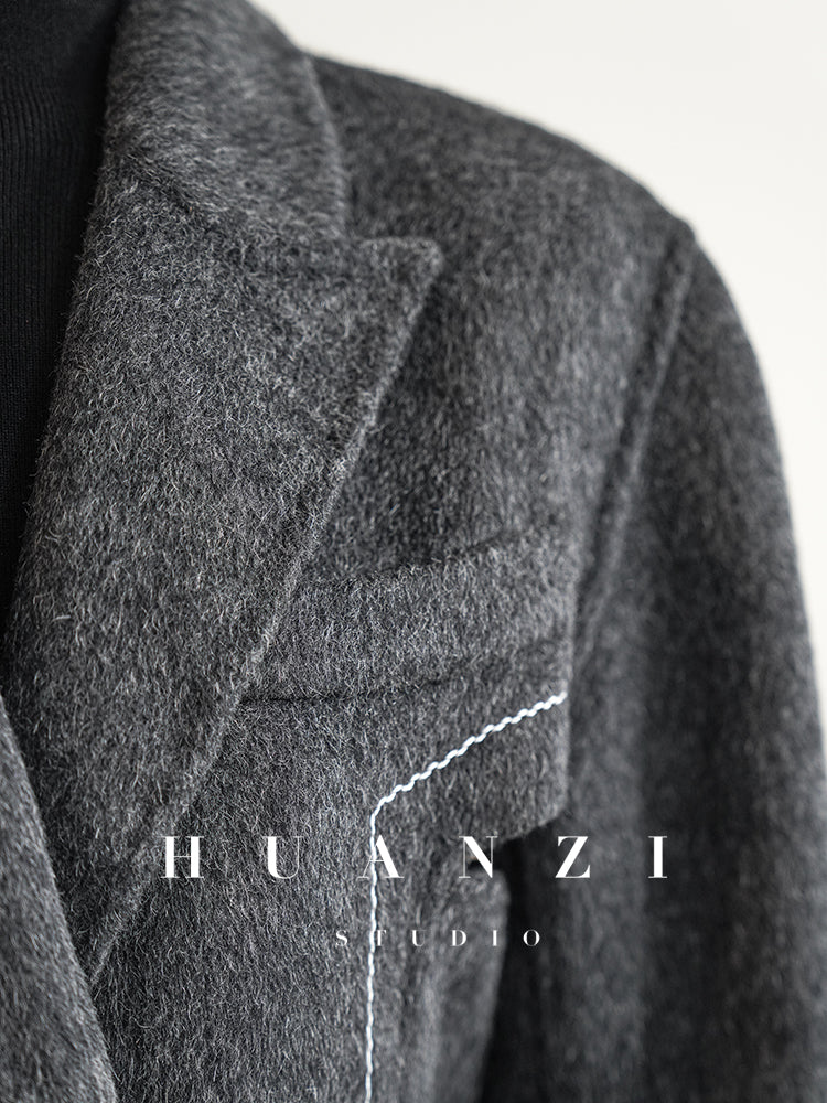 Huanzi high-end waist sheep wool double-sided autumn winter coat - fiee