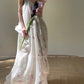 Aconiconi Elegant Halter V-Neck Sleeveless Loose Long Resort Goddess vacation Dress- Fengxin Orchid