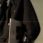 Black night wool two-piece coat jacket skirt - Utopia moonlit
