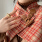 Aconiconi| All-Wool Double-Sided Plaid Checkered Long Coat Winter- Cardamom