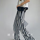 Huanzi high-end striped high-waist wide leg pants - Nuna