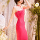 DOLLY Luxury Rose Pink Sleeveless Halter Neck High Waist Knitted Sexy Dress-PURSIA