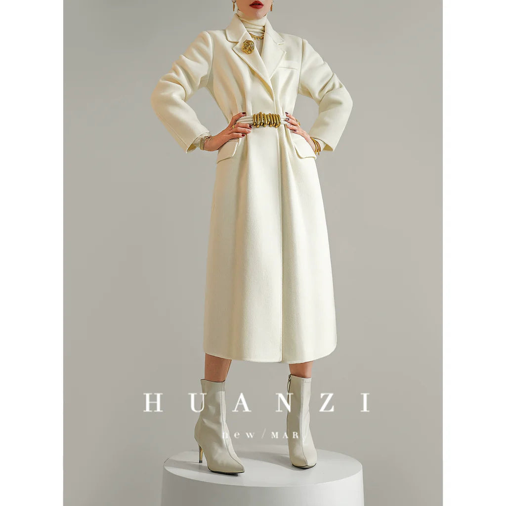 Huanzi custom-made Australian wool pure hand-sewn double-sided autumn winter coat - Iya