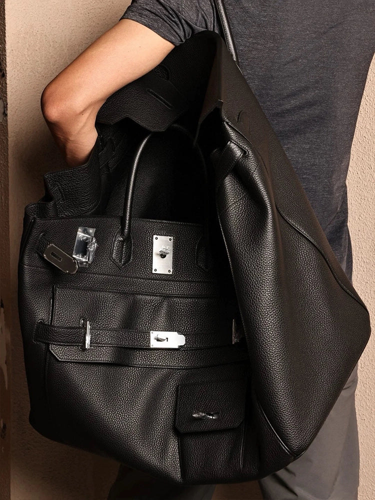 Premium Tide Men Travel Platinum Bag Premium large  Double Drawer Tote travel weekender Bag