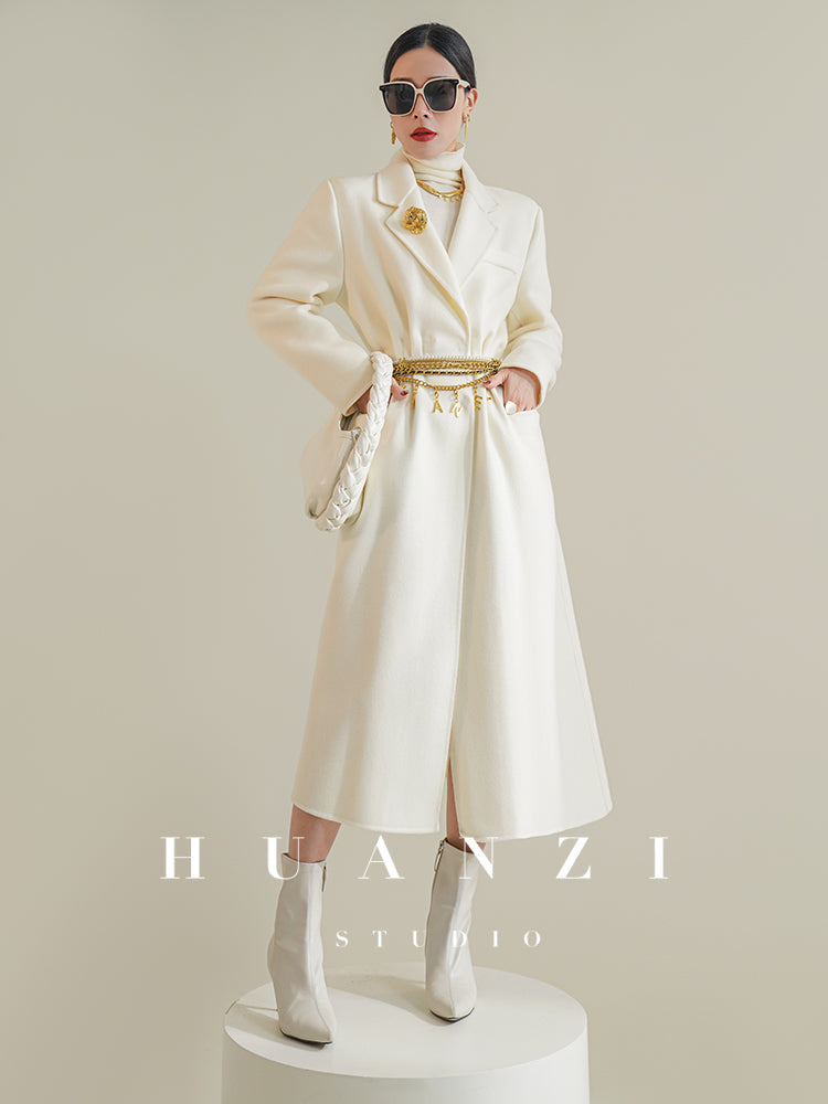 Huanzi custom-made Australian wool pure hand-sewn double-sided autumn winter coat - Iya