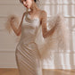 DOLLY Luxury Sliver Sleeveless Glitter Slim Fit Long Banquet Dress-SWATTIE