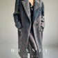 Huanzi custom dyed couture mohair water ripple wool cautumn and winter coat  - Kendu