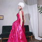 DOLLY High End Rose Square Collar Sleeveless Handmade Flower Long Dinner Dress-RITA